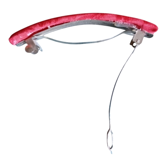 Fabric Barrettes (2), Red, Pre-owned - Picture 5 of 7